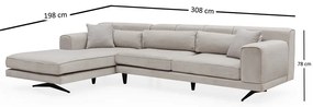 Светлобежов ъглов диван , ляв ъгъл Jivago - Artie
