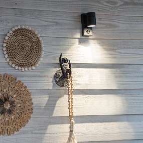 Външна стенна лампа антрацит IP44 с датчик за движение - Solo