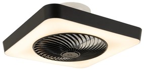 Интелигентен вентилатор за таван квадратен черен вкл. LED димируем - Climo