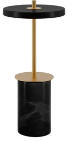 Черна мраморна LED затъмняваща се настолна лампа с метален абажур (височина 25,5 cm) Asteria Move Mini – UMAGE