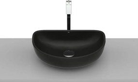 Умивалник за монтаж върху плот, без отвор за смесител, Optica matt black, 450 х 300 х 130 mm