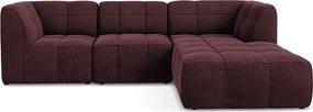 Бордо кадифен ъглов диван (десен ъгъл) Aloha – Makamii