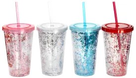CN - Акрилна чаша със сламка 500ml. Декор 3 (0193682)