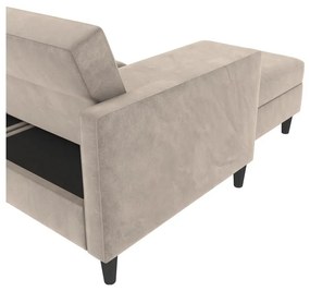 Бежов кадифен ъглов диван Hartford – Støraa