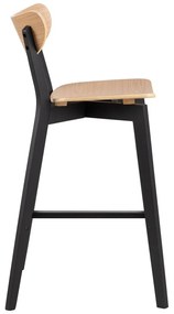 Бар столове в цвят на дървесина от черен естествен каучук в комплект от 2 броя 105 см Roxby - Actona