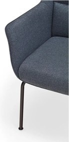 Син тапициран трапезен стол с подлакътници Sadira – Teulat