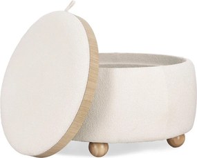 Кремава табуретка от прежда с примки от букле Irisha – Bizzotto