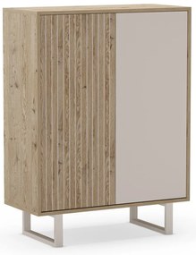 Сиво-естествено шкафче от декор от дъб 90x120 cm Millay – Marckeric