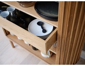 Шкаф от дъб в естествен цвят 110x125 cm Carno - Unique Furniture