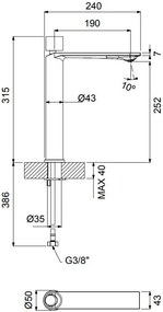 Смесител за мивка с кран Clic Clac Halo Vicario Plus-Mauro - Mat