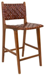 Кафяв бар стол от тиково дърво 101 cm Perugia - House Nordic