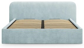 Двойно тапицирано легло с място за съхранение с включена подматрачна рамка в цвят мента 200x200 cm Elizabeth – Micadoni