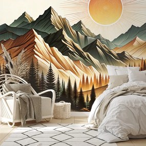 Тапет – Планински пейзаж с изгряващо слънце