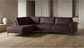 Кафяв ъглов диван от изкуствена кожа (ляв ъгъл) Copenhagen - Scandic