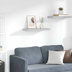 326597 vidaXL Окачен стенен рафт, бетонно сив, 60x23,5x3,8 см, МДФ