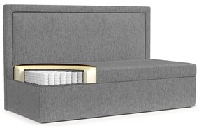 Сиво тапицирано единично легло 80x200 cm Scala – Maison de Rêve