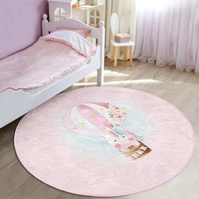 Розов детски килим ø 80 cm Comfort - Mila Home
