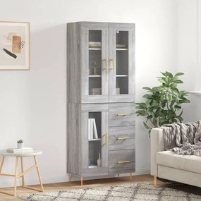 Sonata H Висок шкаф, сив сонома, 69,5x34x180 см, инженерно дърво