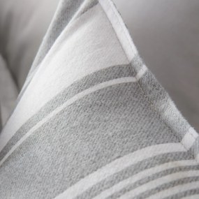 Сиво двойно фланелено спално бельо 200x200 cm Ticking Stripe – Bianca