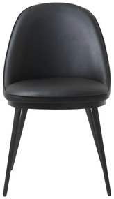 Стол за хранене от черна изкуствена кожа Gain - Unique Furniture