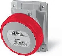 Scame Промишлен контакт 3P+N+Е 16A 380V IP66 серия Optima панелен монтаж 70х87мм - 418.1667