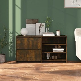 3098086 vidaXL Бюфет от 2 части, опушен дъб, инженерно дърво