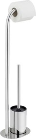 Поставка за тоалетна хартия стойка с четка от неръждаема стомана в блестящо сребрист цвят Levante – Wenko