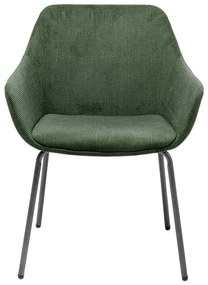 Комплект от 2 зелени кадифени стола с подлакътници Avignon - Kare Design