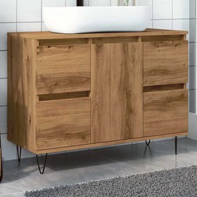 857236 vidaXL Шкаф за баня, дъб артизан, 80x33x60 см, инженерно дърво