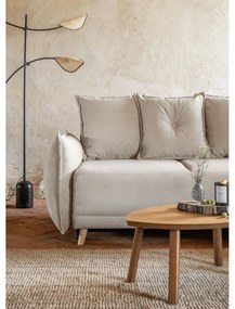 Бежов ъглов диван от велур (десен ъгъл) Lazy Lukka - Miuform