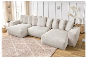 Кремав ъглов диван от рипсено кадифе Voltaire – Bobochic Paris