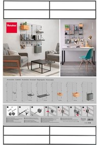 Черна метална скоби за модулна система от стелажи Mural – Metaltex