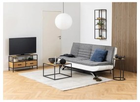 Черна/естествена стенна библиотека от декор от дъб 37x108 cm Seaford – Actona