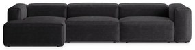 Тъмносив ъглов диван от рипсено кадифе (ляв ъгъл) Bergamo – Cosmopolitan Design