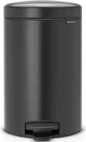 Кош за боклук с педал Brabantia NewIcon 1008842, 12 л, Плавно затваряне, Противоплъзгаща основа, Тъмносив