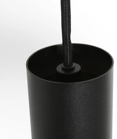 Ретро висящ полилей черен и златист със стъклен интериор - Flinter