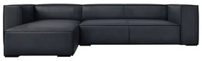Тъмносин кожен ъглов диван (ляв ъгъл) Madame – Windsor &amp; Co Sofas