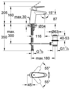 Кран за тоалетна  Grohe Euпрътisc Cosmopolitan