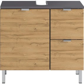 Сив шкаф под умивалника в дъб 60x56 cm Mauresa - Germania