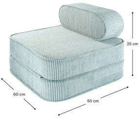 Детски стол от рипсено кадифе в цвят мента Flip – Wigiwama