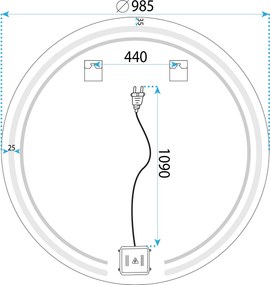 Огледало LED 100cm Modern
