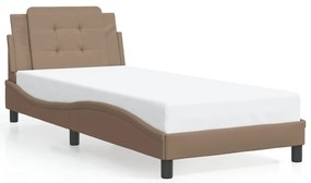 3208167 vidaXL Рамка за легло с табла, капучино, 100x200 см, изкуствена кожа