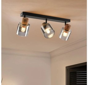 Brilagi - Точково осветително тяло HYGGE 3xE14/15W/230V черно/димчато