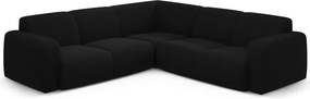 Черен ъглов диван от букле (променлив/L форма) Molino – Micadoni Home