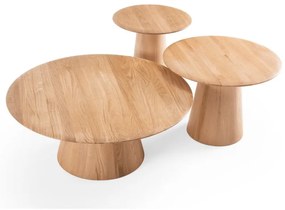 Кръгла масичка за кафе от масивен дъб в естествен цвят ø 80 cm Mushroom – Gazzda