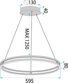 Lampa wisząca LHJ015-CP 60 CM GOLD