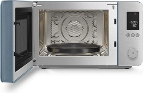 Комбинирана микровълнова фурна с горещ въздух SMEG Collezione MOC02SBMEU, 900W, 27 л, 25 програми, Плавно затваряне, Индивидуални настройки, Син