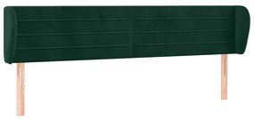3117353 vidaXL Горна табла за легло с уши, тъмнозелена, 203x23x78/88см, кадифе