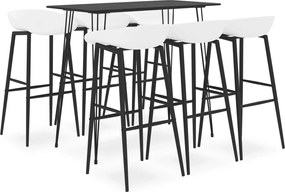 3057396 vidaXL Бар комплект от 7 части, черно и бяло
