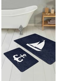 Тъмносини килими за баня в комплект 2 бр. 60x100 cm – Mila Home